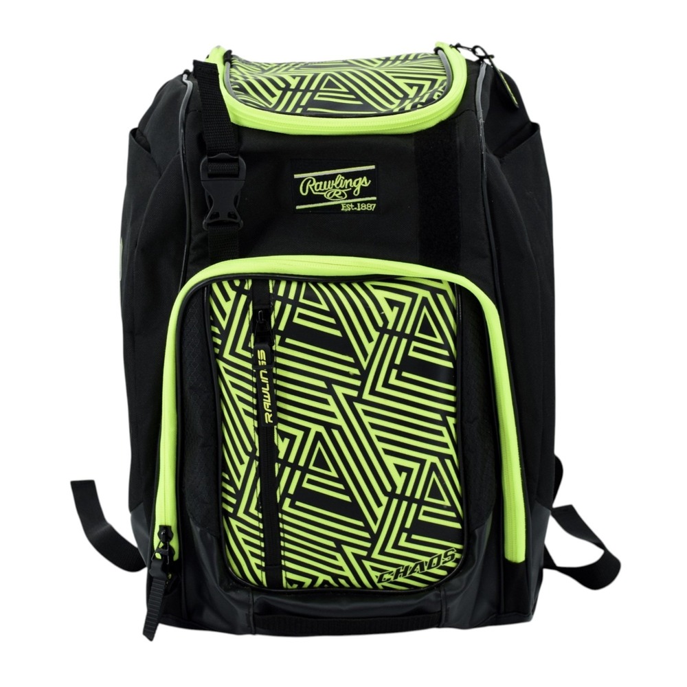 Rawlings Chaos Youth Baseball Backpack T-Ball Bat Bag Optic Yellow & Black